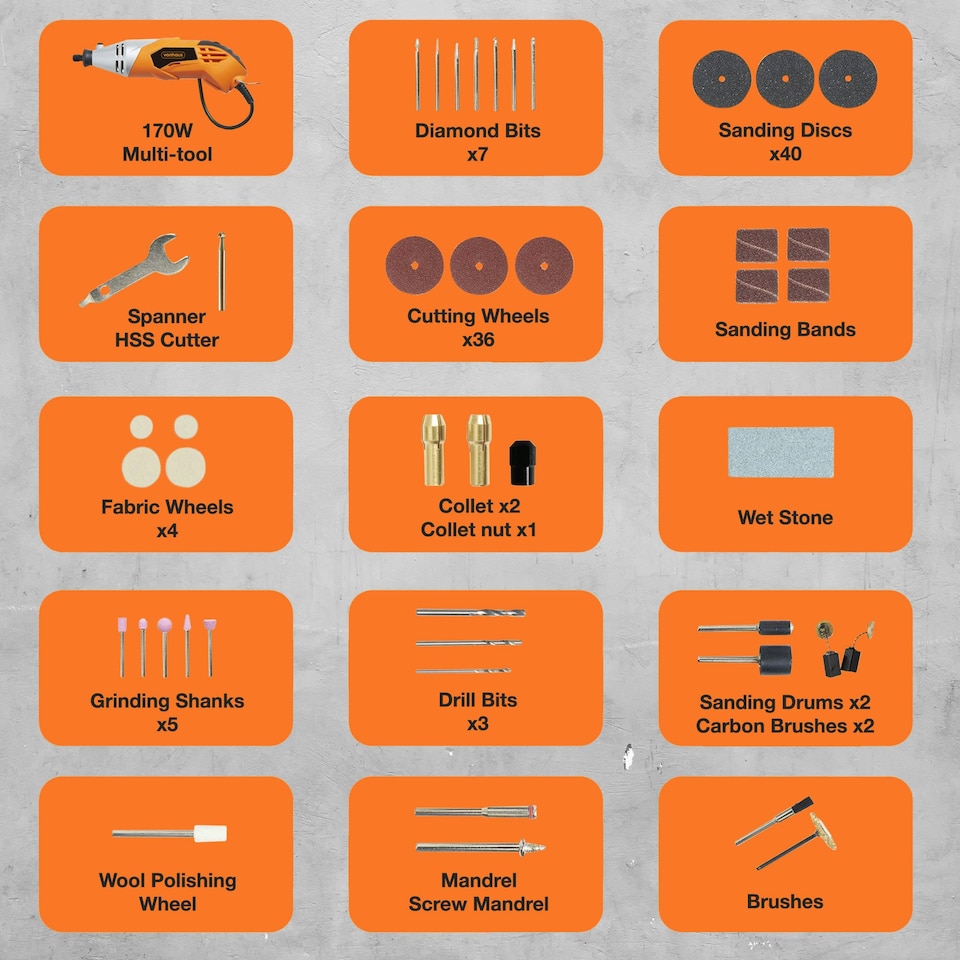 image 1 of VonHaus 120 Piece Rotary Tool with Storage Case