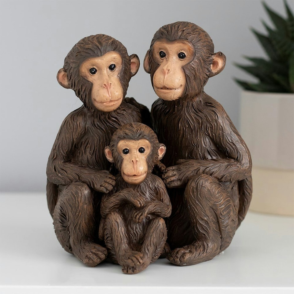 image 1 of Something Different Just The Tree Of Us Monkey Family Ornament - Brown - One Size