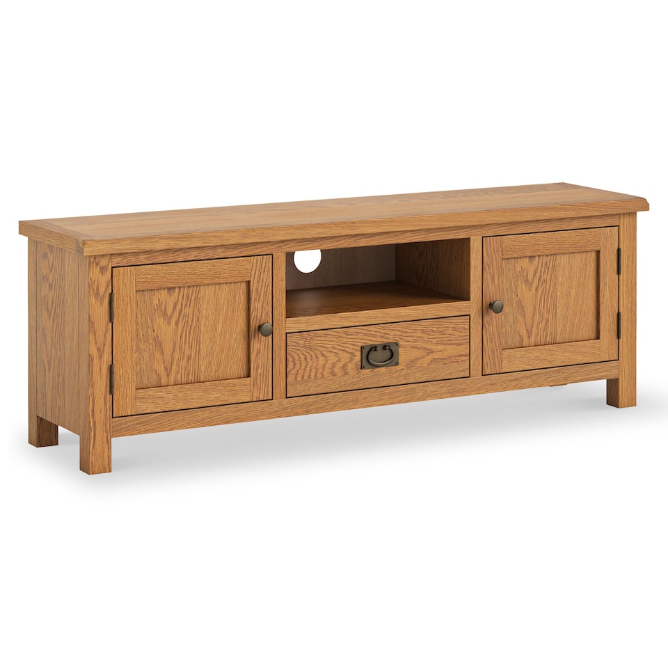 image 1 of Surrey Oak 140cm TV Unit - Fully Assembled By Roseland Furniture
