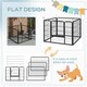 image 4 of Pawhut Metal Pet Playpen Dog Kennel w/Door Latches In/Outdoor Use 82Lx82Wx60Hcm