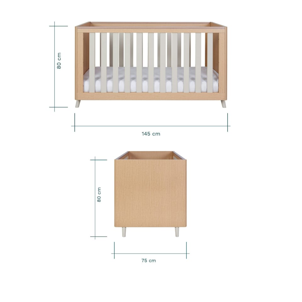 image 1 of Tutti Bambini Fika 3pc Room Set - Light Oak/White Sand