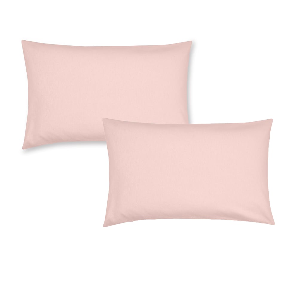 image 1 of Catherine Lansfield Brushed Cotton Standard Pillow case Pair | Pink | Standard