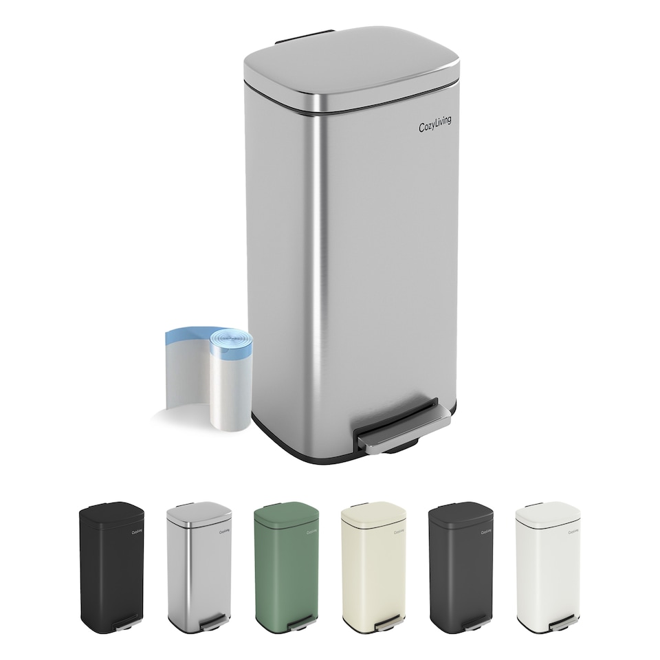 image 1 of 50L Pedal Bin Kitchen & Bathroom Household Rubbish Office Waste Bin Stainless Steel