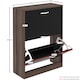 image 3 of Vida Designs 2 Drawer Shoe Cabinet Shoe Rack Storage Cupboard, Walnut & Black