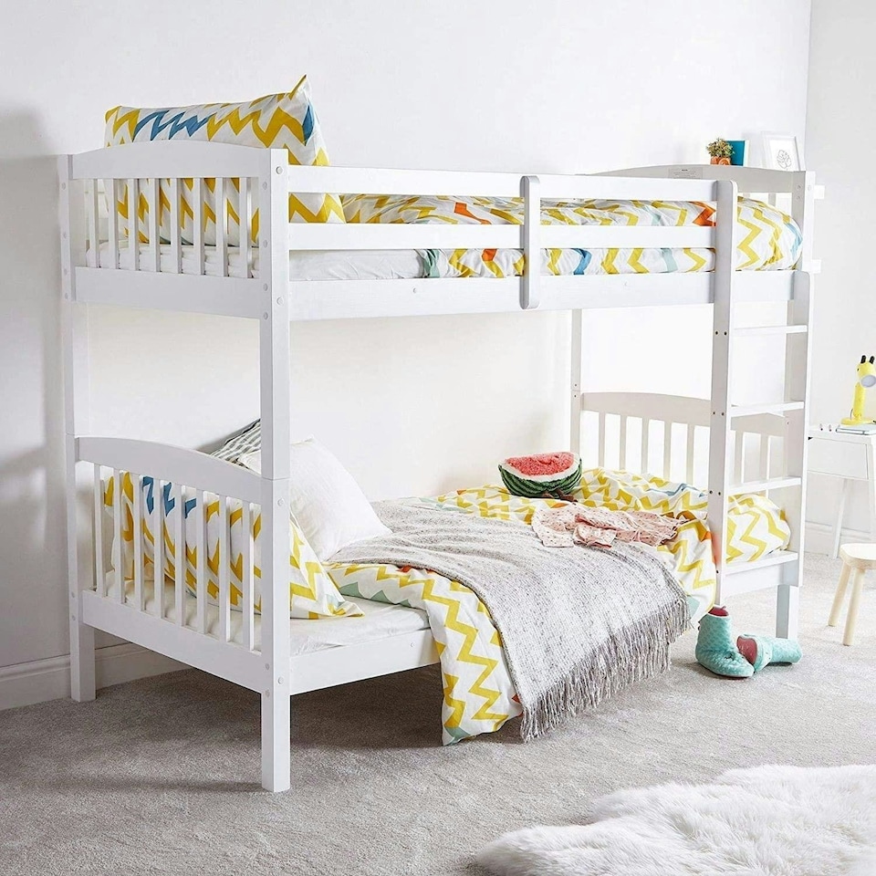 image 1 of Bunkbed Kids white 3ft single wooden bunk bed childrens bedroom furniture