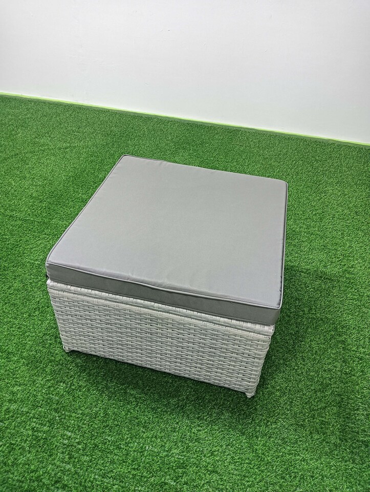 image 1 of Fimous Rattan Garden Outdoor Furniture Set 11 Seater Rattan Garden Sofa Set with 2 Small Footstools Light Grey Mixed