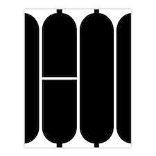 Large Hi Word Bold Black White Typography Design Wall Art Print 12x16 In