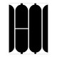 image 1 of Large Hi Word Bold Black White Typography Design Wall Art Print 12x16 In