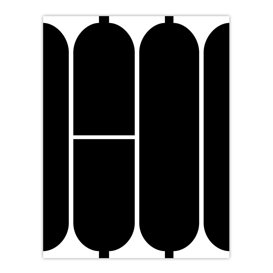 image 1 of Large Hi Word Bold Black White Typography Design Wall Art Print 12x16 In