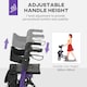 image 5 of HOMCOM Folding Rollator Walker with Seat, Backrest, Bag, 4 Wheels, Purple