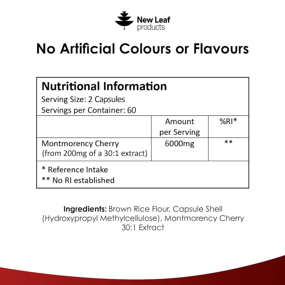 image 1 of Montmorency Cherry Capsules - Sleep & Relaxation Support - Vegan 120 Capsules