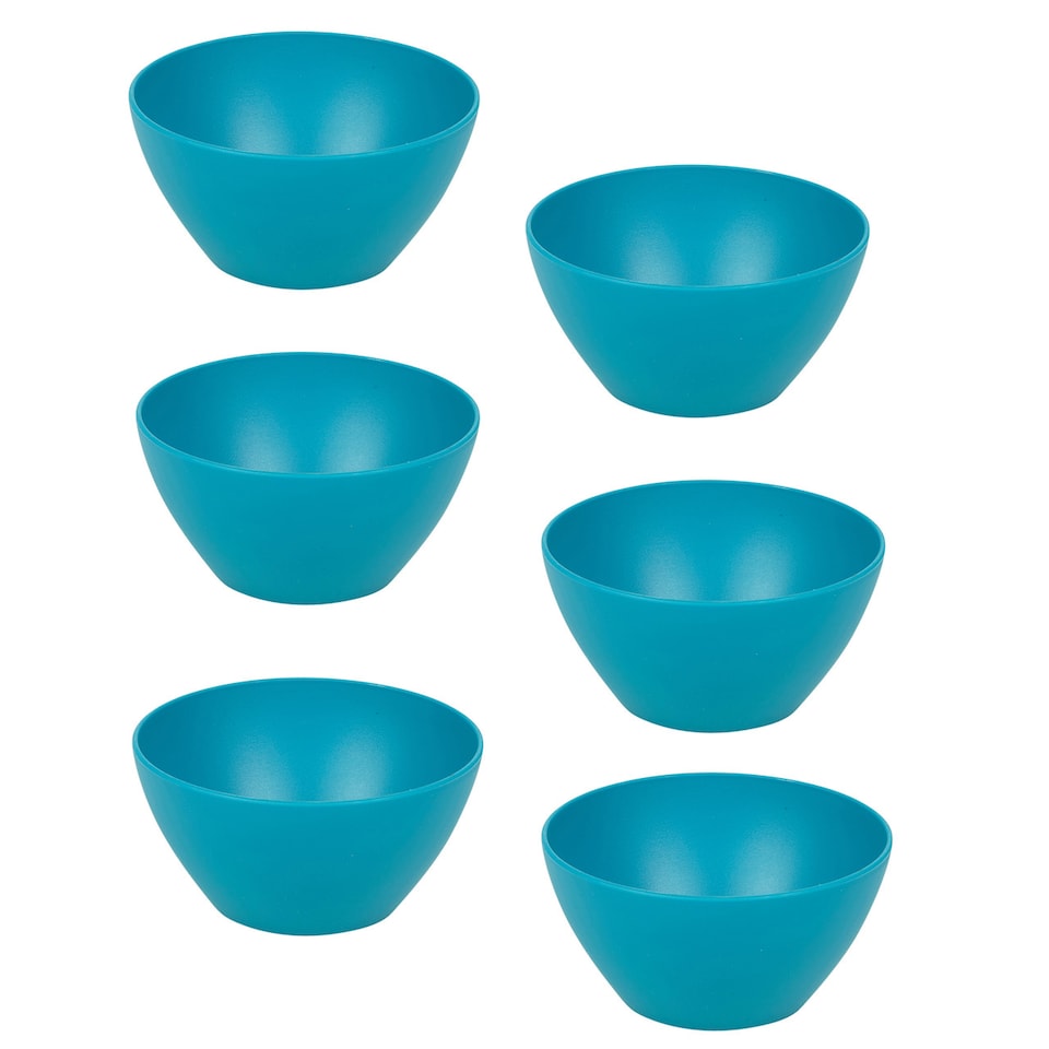 image 1 of 6x Small Plastic Bowls | Blue | 1