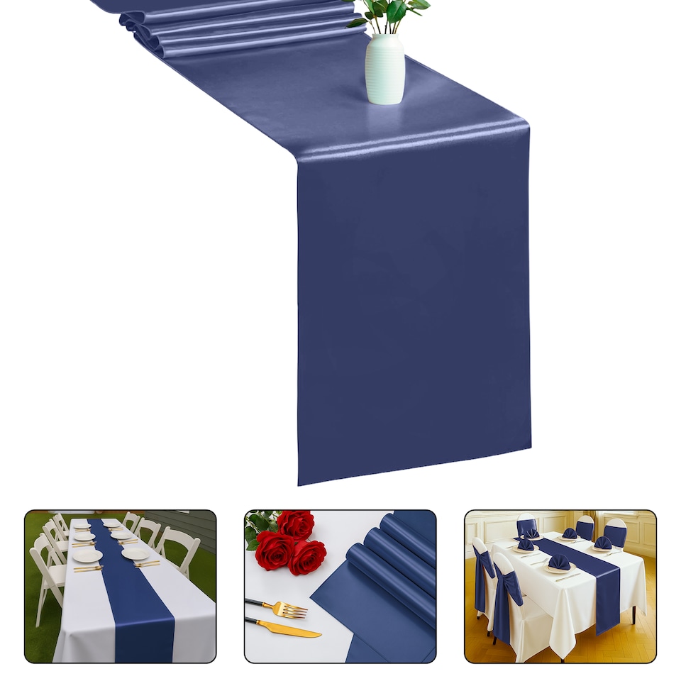 image 1 of Satin Table Runner for Dining Table - 11 x 108 Inch