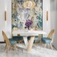 image 2 of Extendable Dining Table 120-160cm V Legs 6-8 Seater White Gloss / Sonoma Oak Effect - Masy Pro