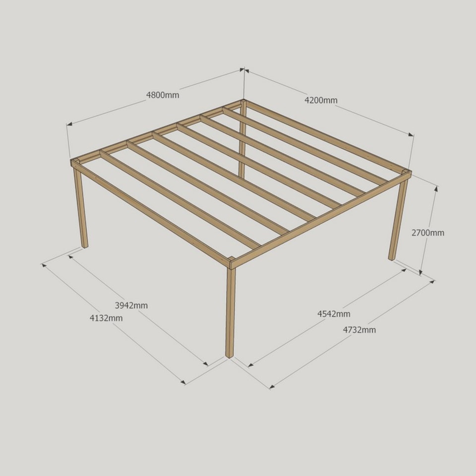 image 1 of Garden Pergola - Wood - L420 x W480 x H270 cm - Rustic Brown