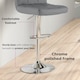 image 3 of Neo Cuban Bar Stool Dark Grey Faux Leather Stainless Steel Base Set of Two