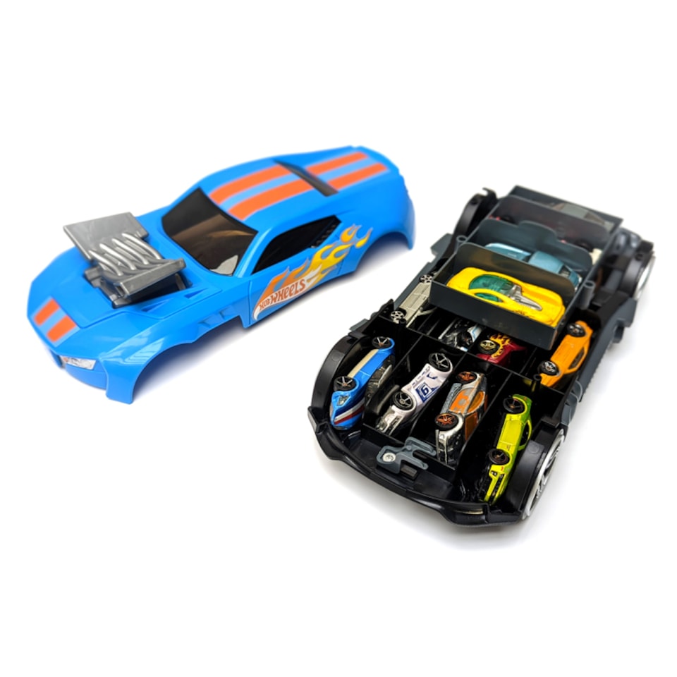 image 1 of Hot Wheels HWCC15 2-in-1 Race N Haul Car Case with Retractable Handle