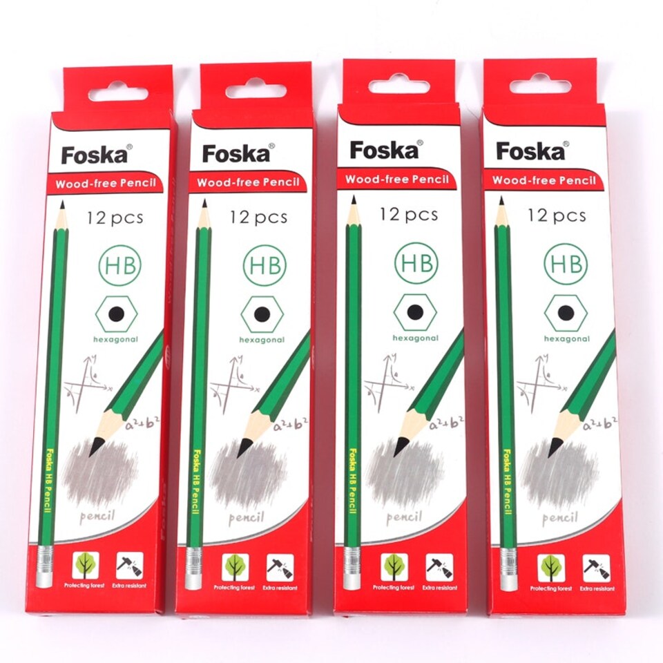 image 1 of Pack of 12 7'' Wood-Free Flexible Plastic Sharpened HB Pencil