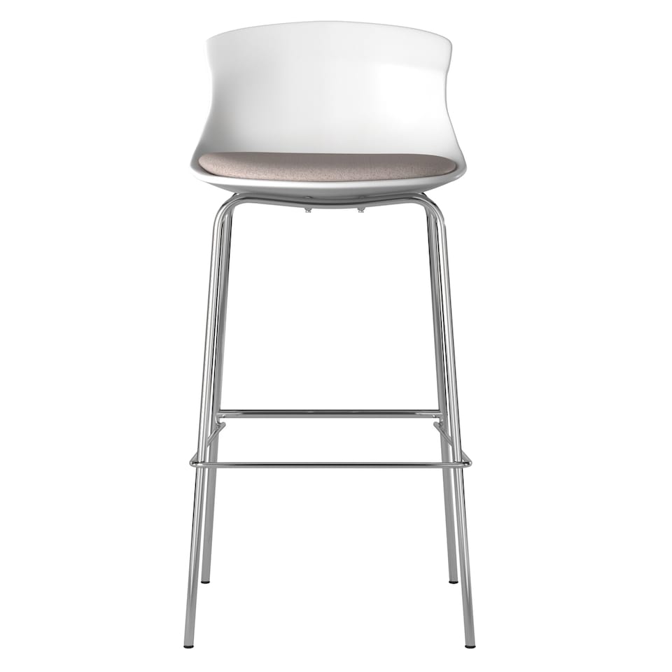 image 1 of Helena Barstool with Footrest in White | White