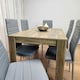 image 3 of Dining Table and 6 Chairs Rustic Effect Wood Table 6 Grey Leather Chairs Dining Room Brown