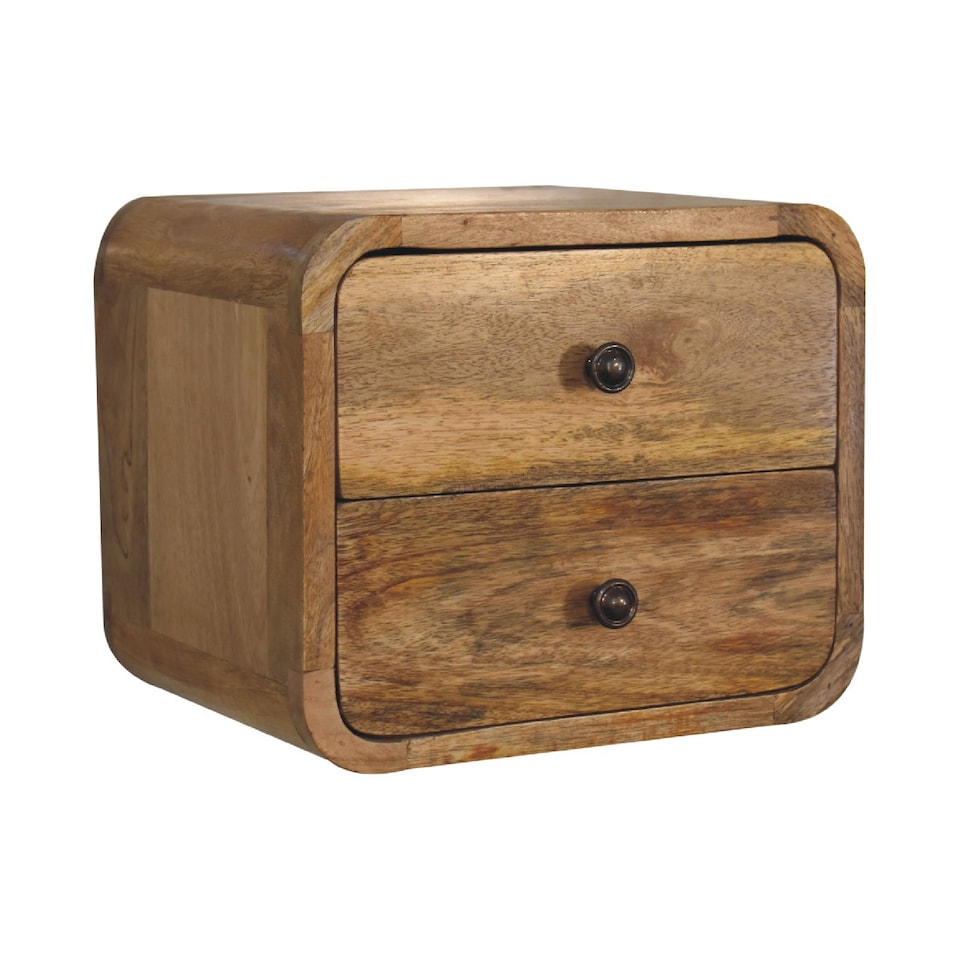image 1 of Artisan Furniture Mini Curve Oakish Floating Bedside