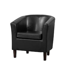 Aspen Faux Leather Tub Chair - Black
