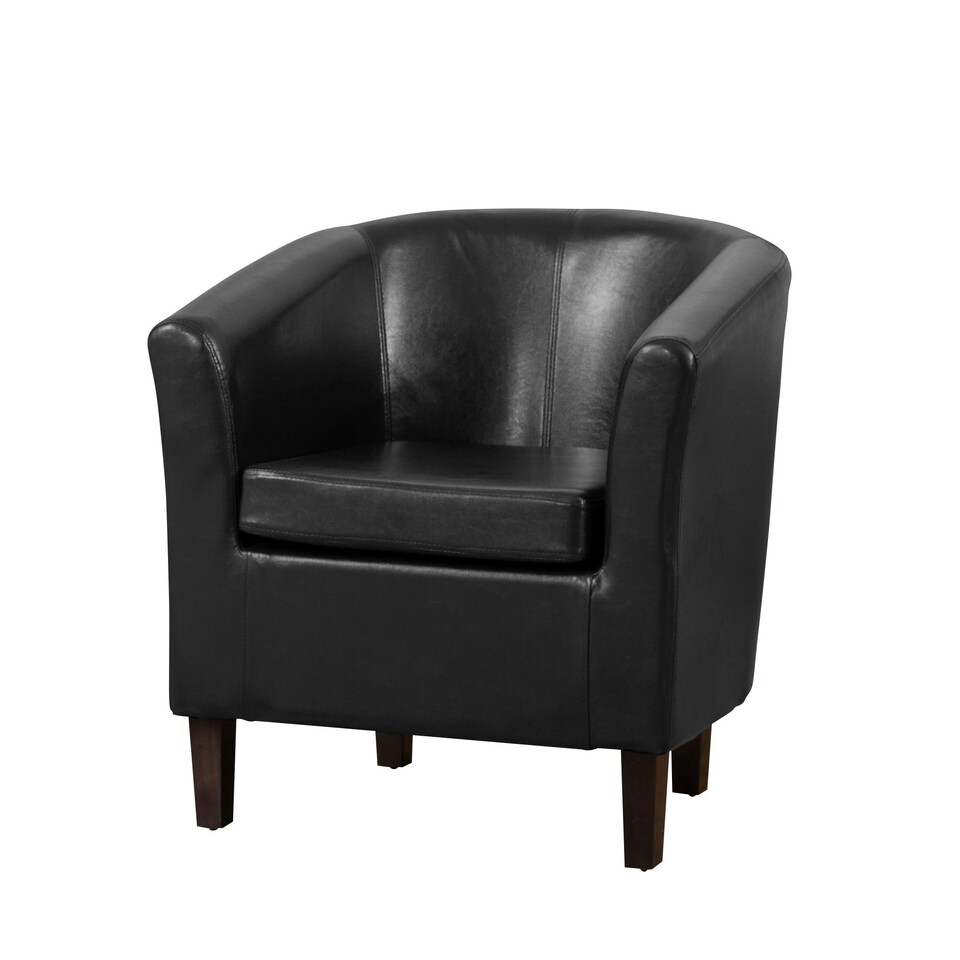 image 1 of Aspen Faux Leather Tub Chair - Black