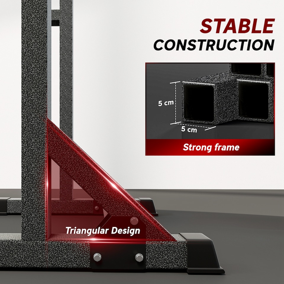 image 1 of SPORTNOW Heavy Duty Squat Rack, Adjustable Weight Barbell Stand, for Home, Gym