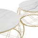 image 4 of Jodie Set Of Two Side Tables With White Marble And Gold Frame Gold