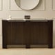 image 1 of OHS Ribbed Large Radiator Cover Slatted Engineered Wood | Brown | Dark Brown Wood