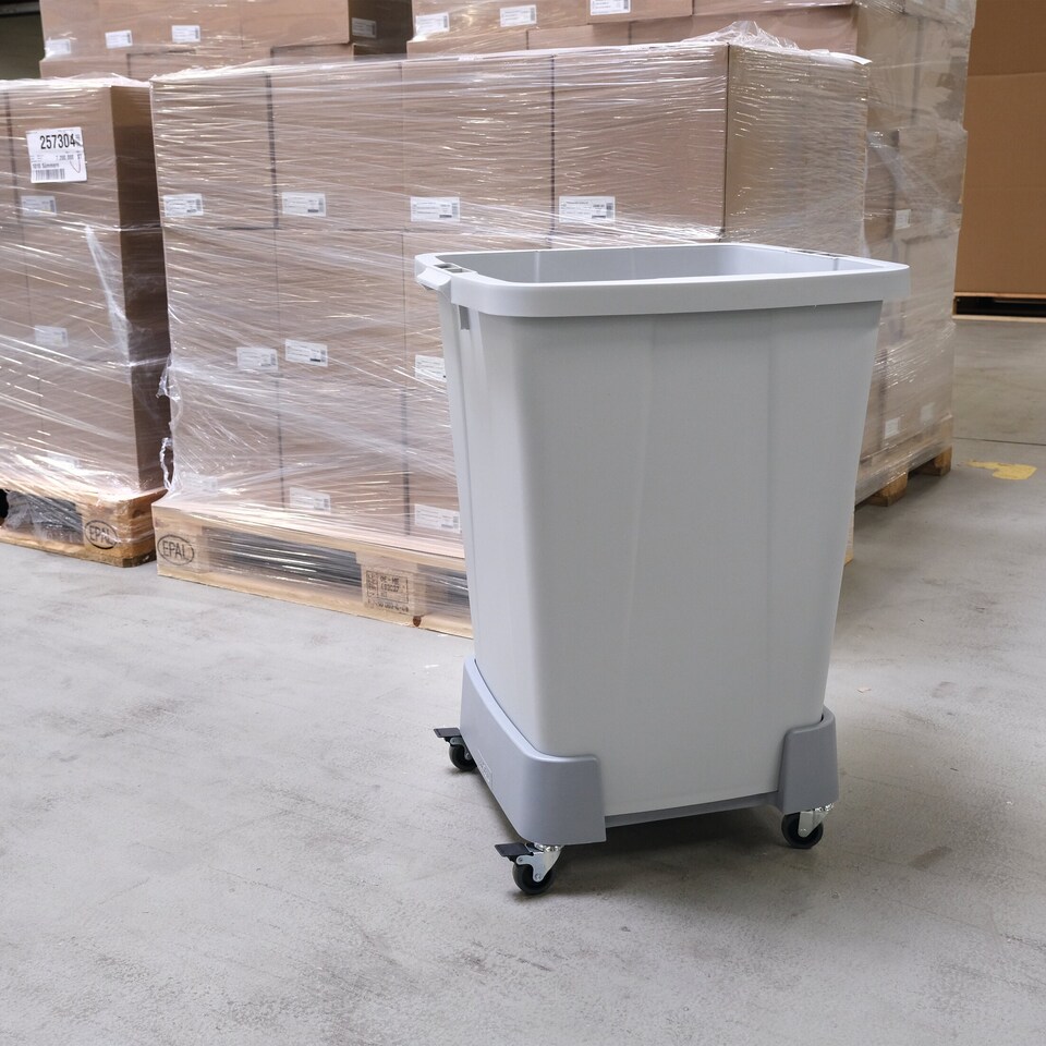 image 1 of Durable 90L Linkable Bin Trolley | Robust Modular Waste Trolley for DURABIN Bins | Grey