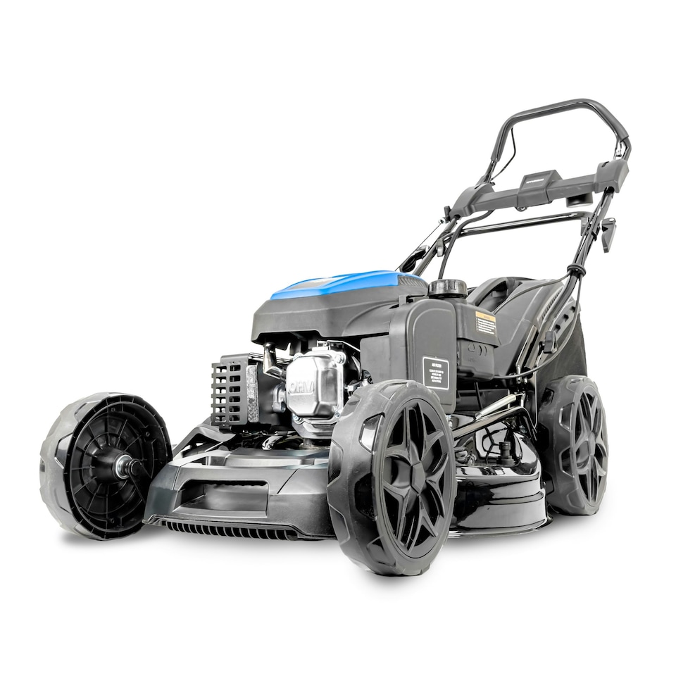image 1 of Hyundai 20’’ / 51cm Black Edition Self-Propelled Petrol Lawnmower, Electric Start, 200cc , 4-in-1 Mulch, 60L Collect, Side and Rear Discharge | HYM20200SPE