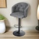 image 1 of 2PC Height Adjustable 360 Swivel Barstools Set With Backrest And Armrest Grey Grey