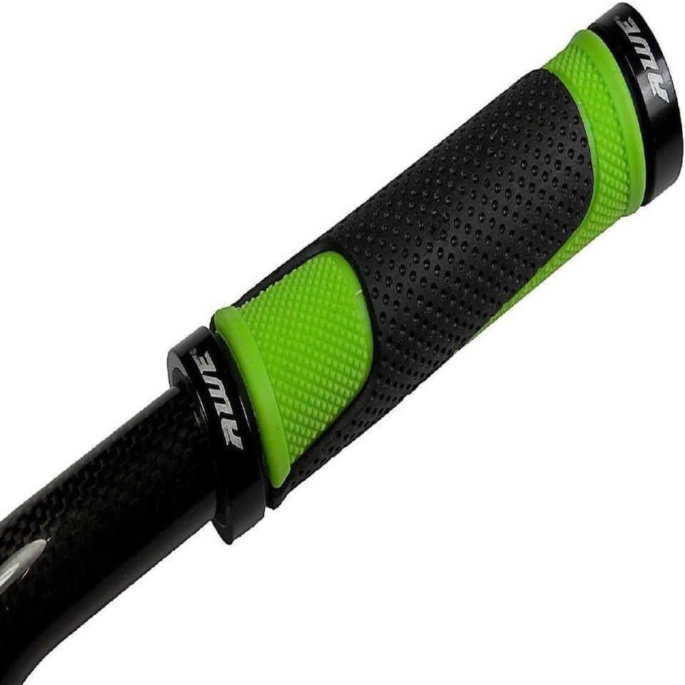 image 1 of AWE AWEGrip Alloy BMX MTB Bike Green/Black Handlebar Locking Grips + End Caps