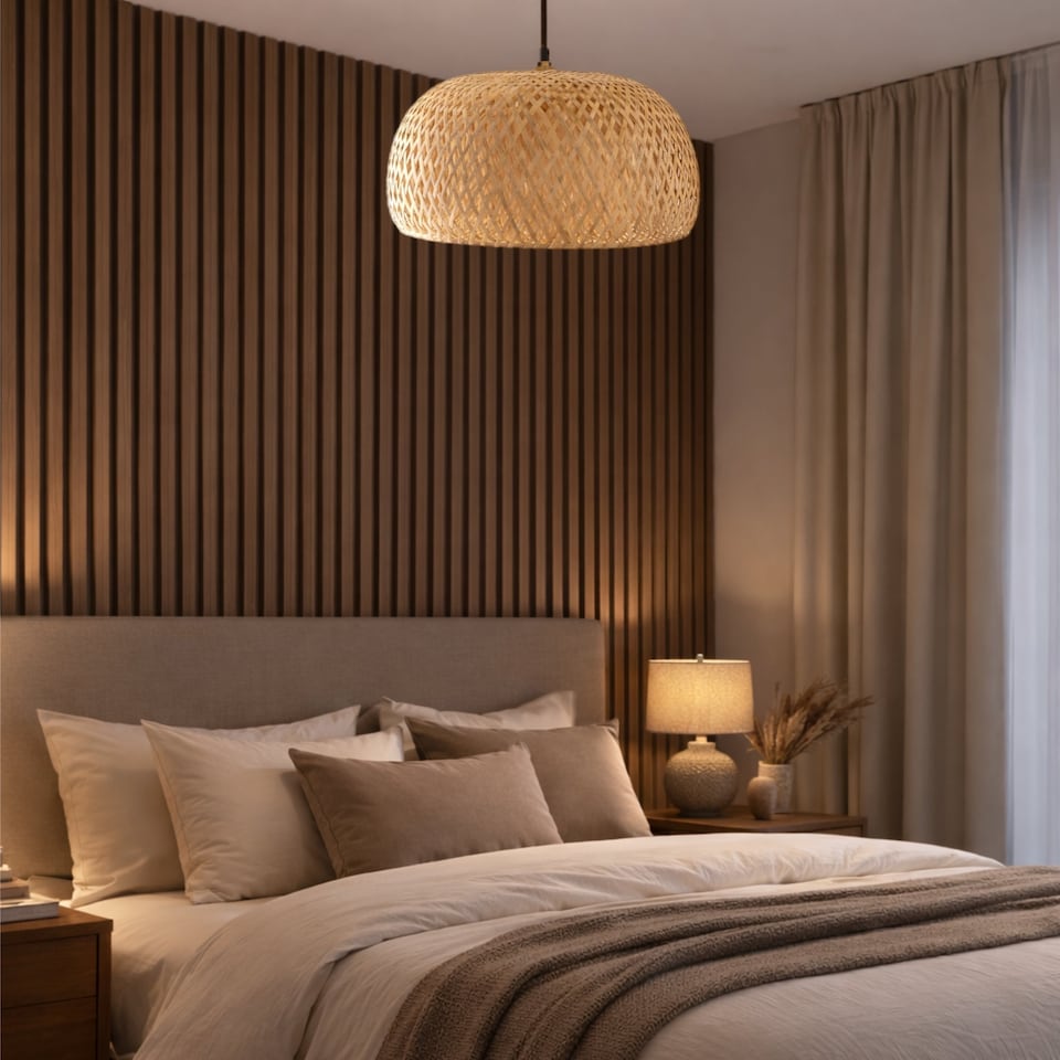 image 1 of CGC Bronte Bamboo Lampshade - Handmade Easy-Fit, 38 cm