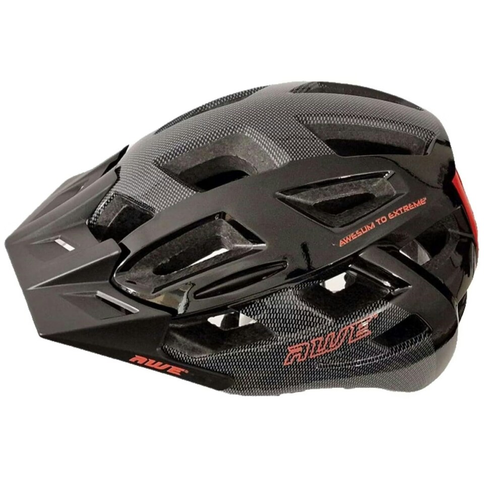 image 1 of AWE AweRide In Mould Enduro Bike Helmet Black/Red 58-61cm Crash Guarantee*
