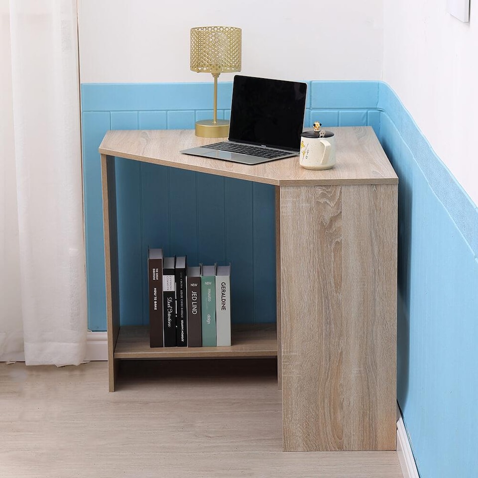 image 1 of Computer Desk PC Laptop Table Corner Home Office Study Gaming | Brown