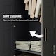 image 5 of HOMCOM Wardrobe for Bedroom, Double Wardrobe with Hanging Rail, Black