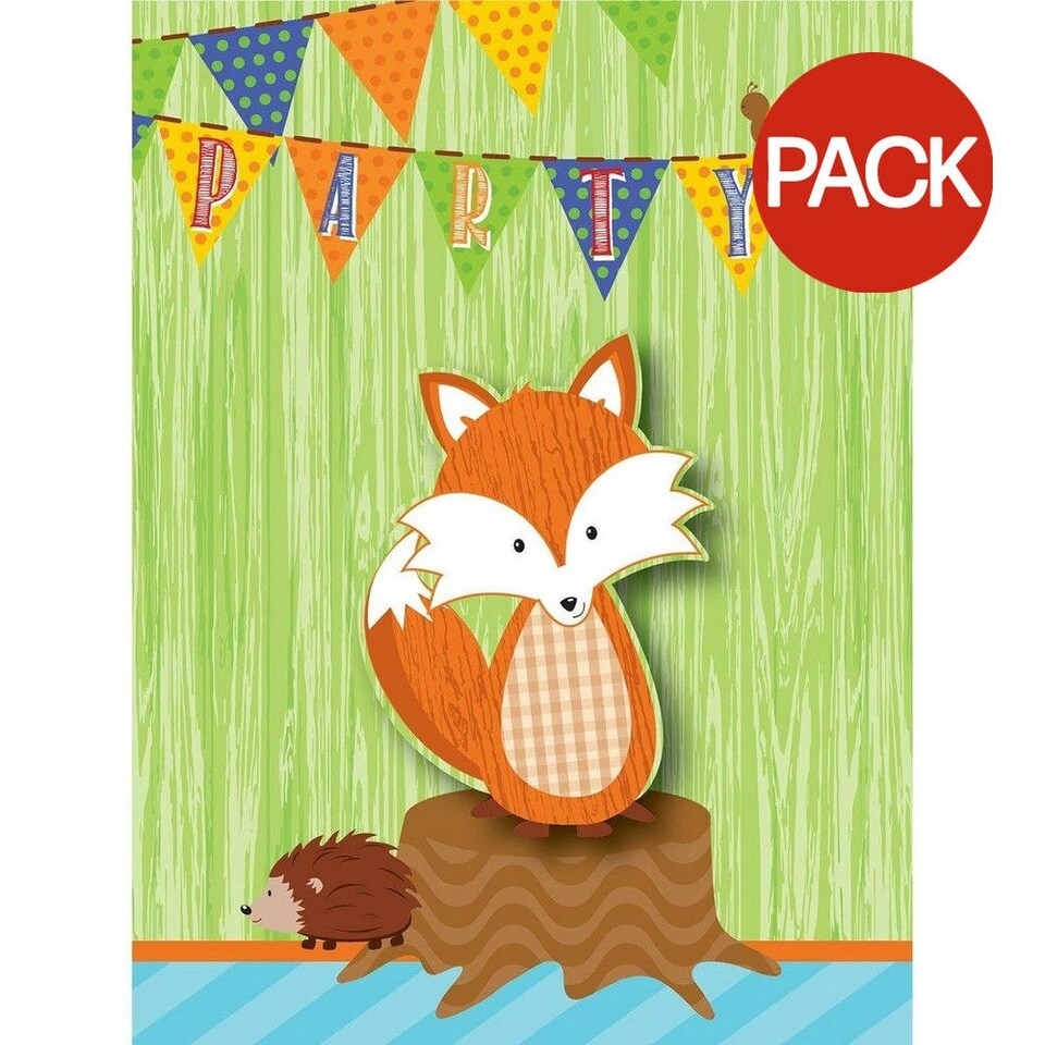 Creative Converting Forest Fox Invitations (Pack of 8) - Multicoloured - One Size