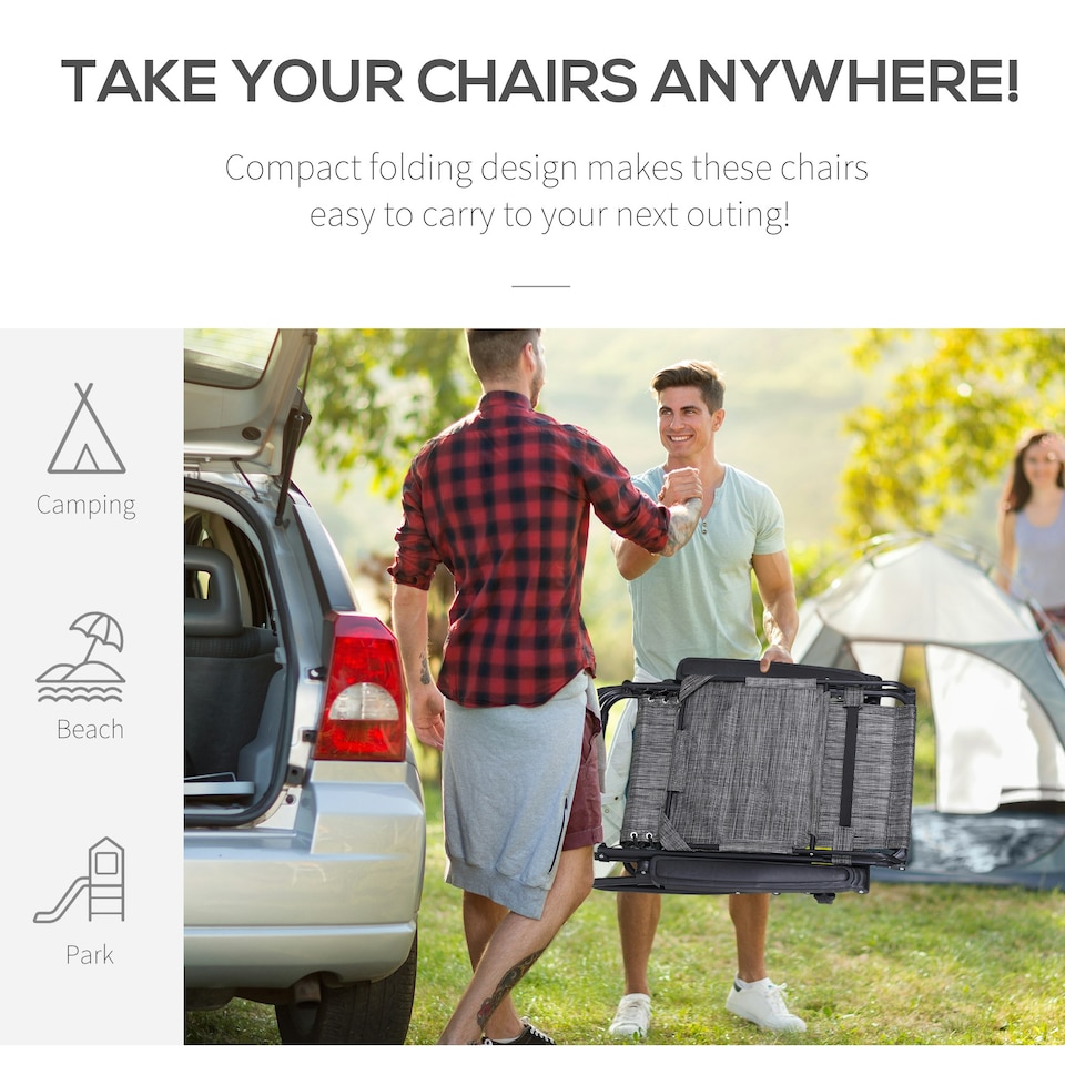 image 1 of Outsunny Zero Gravity Chair Adjustable Patio Lounge w/ Cup Holder Light Grey