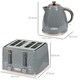 image 7 of HOMCOM 1.7L Kettle and Toaster Set with Defrost Reheat and Crumb Tray Grey
