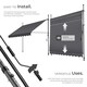 image 3 of Awning with hand crank - pressure fitted , height adjustable Black | Grey | 180 x 250 cm