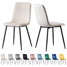 Dining Chairs Velvet Fabric Lexi Set of 2 Beige by MCC