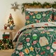 image 3 of Duvet Day Festive Treats Printed Soft Touch Double Duvet Set | Green | Double | 1