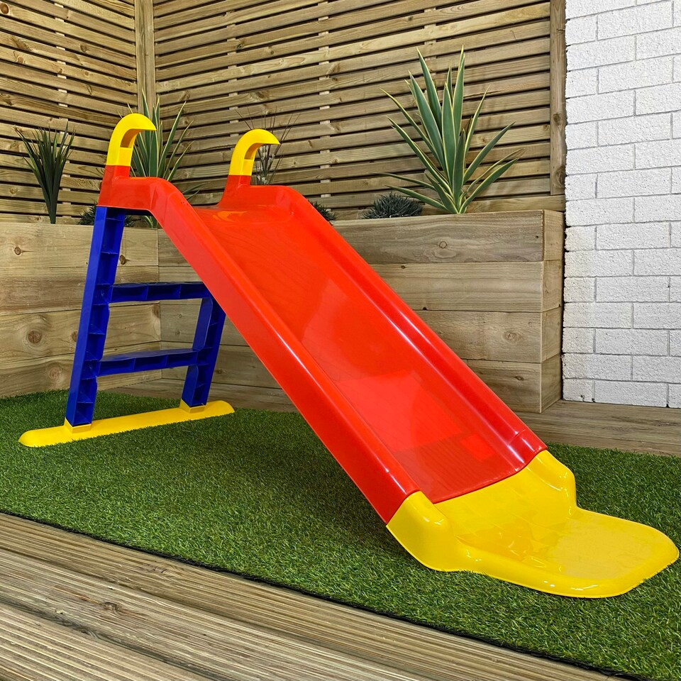 image 1 of 80cm Kids Indoor Outdoor Freestanding Plastic Slide with Ladder and Extension