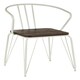 image 2 of Interiors by Premier White Metal and Elm Wood Arm Chair, Accent Dining Arm Chair, Versatile Wooden Chair for Home, Office, Lounge