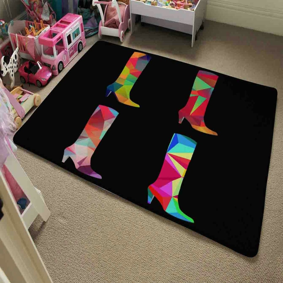 image 1 of Geometric Boots (Rug) Black | XL: 160x230cm
