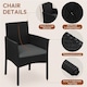 image 6 of Yaheetech 3-Piece Rattan Furniture Set, Woven PE Rattan Chairs & 1 Tempered-Glass Side Table-Black&Grey | Multi | Black/Grey