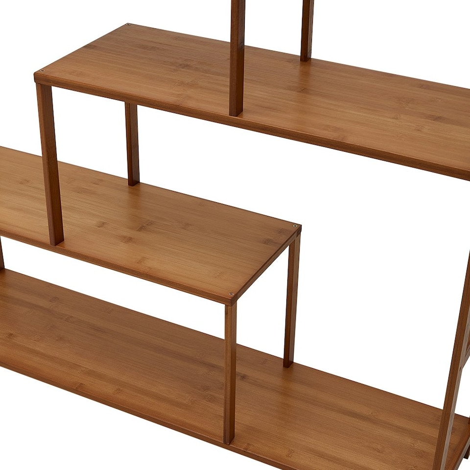 image 1 of Living and Home 7-Tier Wooden Bookcase Display Stand - 99cm W x 25.3cm D x 175cm H | Brown