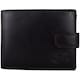image 2 of London Leathergoods Mens Premium Soft Leather Bi-Fold RFID Protected Coin / Money Holder / Wallet | Black | Black